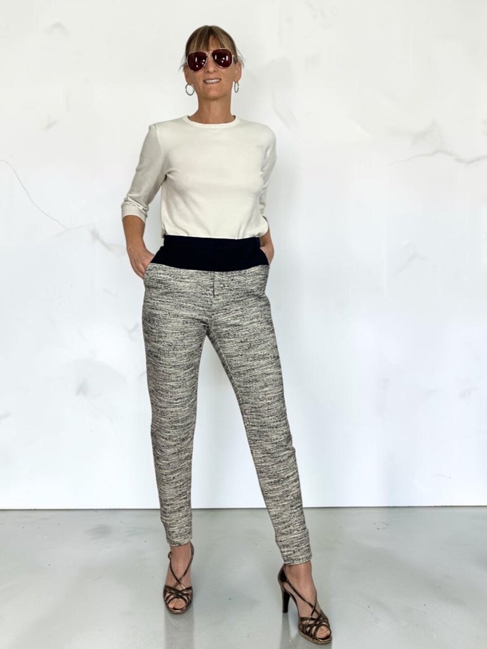 Derek Lam 10 Crosby Tweed Jogger Pant 2 Tapered High Rise